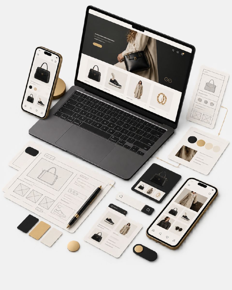 E-shop design mockups and interface planning before development by REPROMO