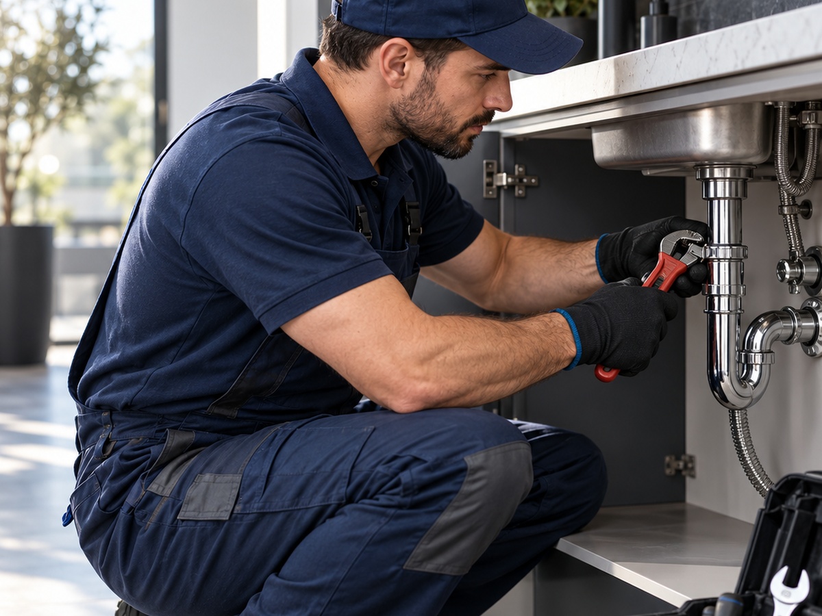 Plumber carrying out a repair