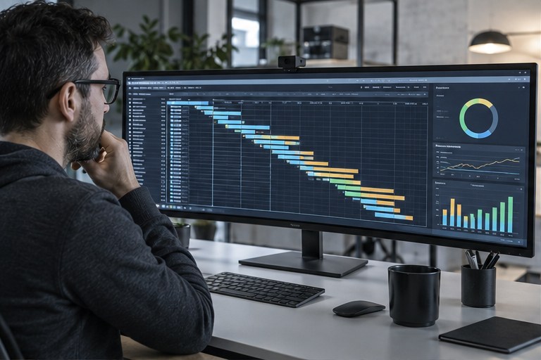 Μηχανικός αναλύει επιδόσεις e-shop σε ultrawide οθόνη