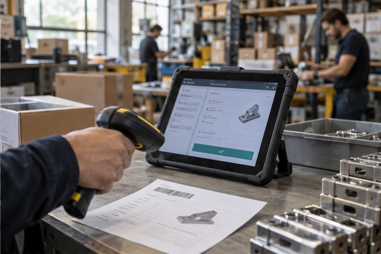 Barcode scanner και tablet σε αυτοματοποιημένη ροή εργασίας